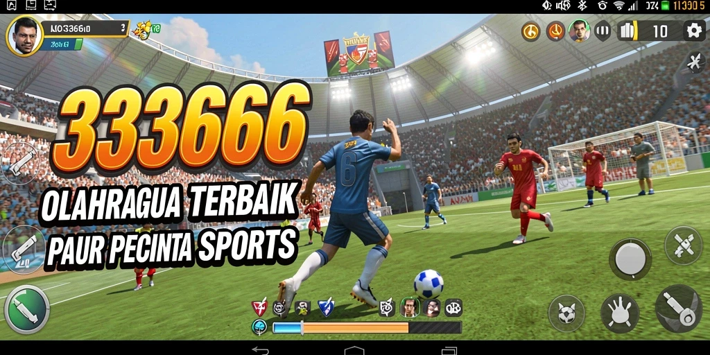 Screenshot gameplay 333666 menampilkan aksi seru olahraga.
