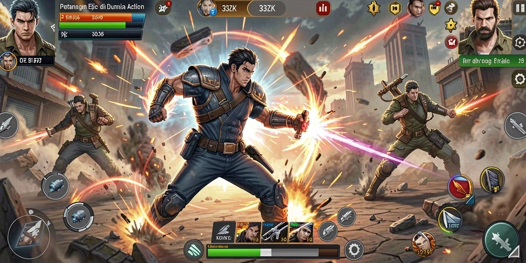 Tampilan gameplay 33ZK dengan aksi pertarungan yang seru.