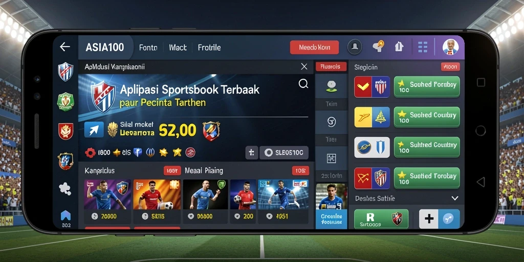 Tampilan gameplay ASIA100 dengan banyak pilihan taruhan olahraga.