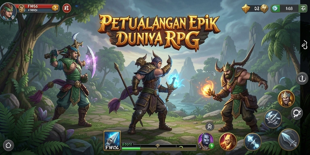 Tampilan gameplay seru dalam petualangan RPG FW66.