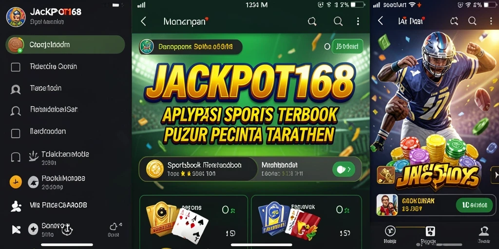 Tampilan utama JACKPOT168 dengan berbagai opsi taruhan olahraga.