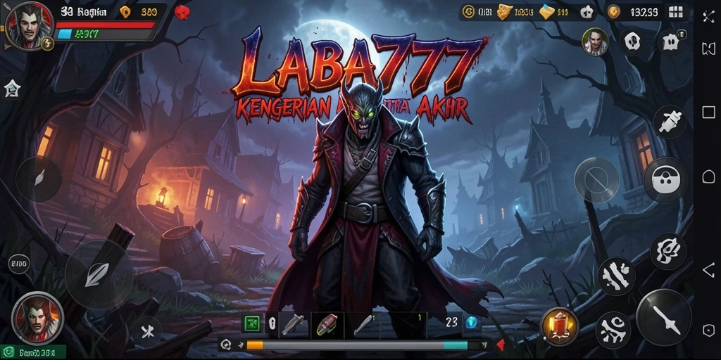 Tampilan gameplay <strong>LABA777</strong> menunjukkan momen mencekam dan suasana menyeramkan.