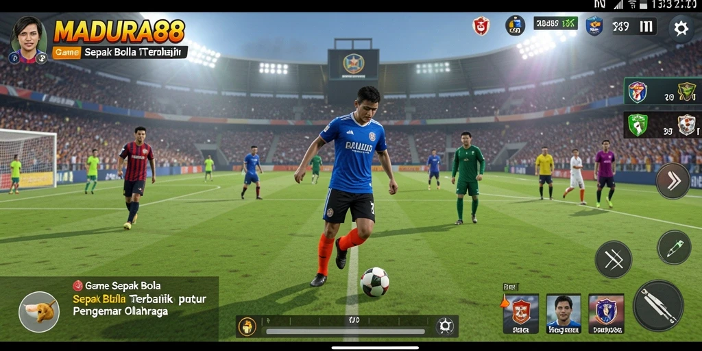 Tampilan permainan sepak bola yang menegangkan dan mendebarkan.