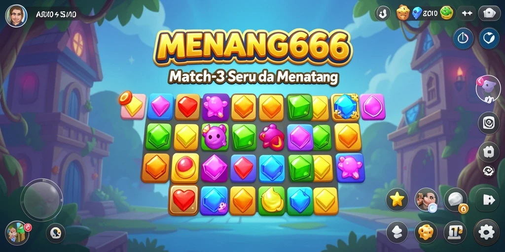 Tampilan gameplay menarik dari MENANG666 dengan pencocokan permata yang seru.