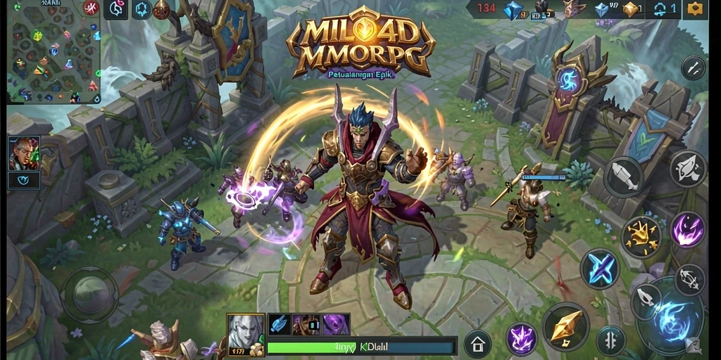 Screen utama MILO4D menampilkan aksi petualangan MMORPG yang menarik.