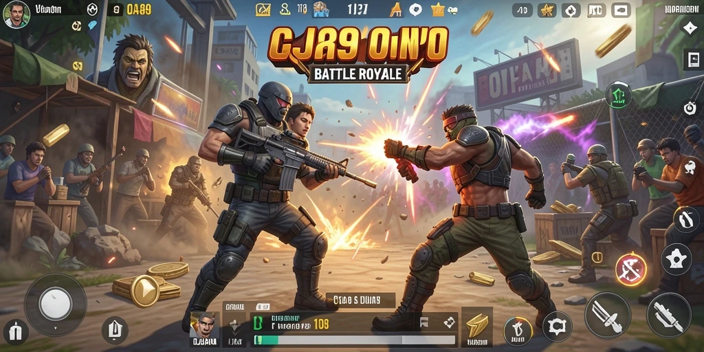 Tampilan seru gameplay OJA89 di medan tempur Battle Royale.