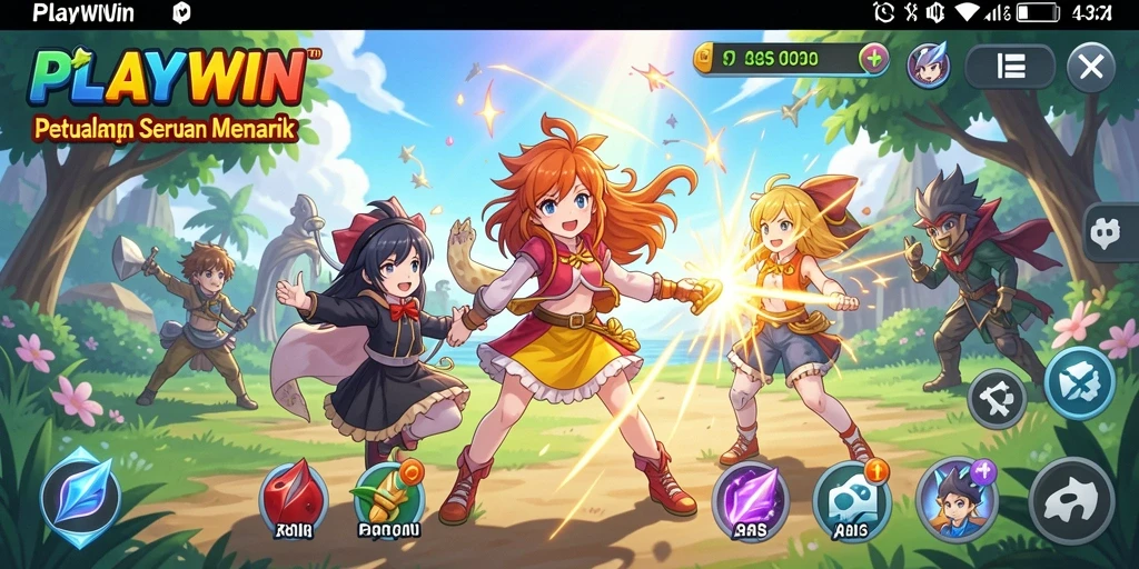 Screenshot gameplay menunjukkan petualangan seru dalam dunia anime.
