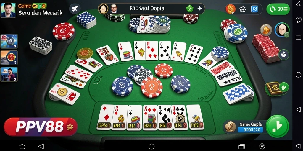 Tampilan gameplay seru Gaple di PPV88 dengan grafis menarik.