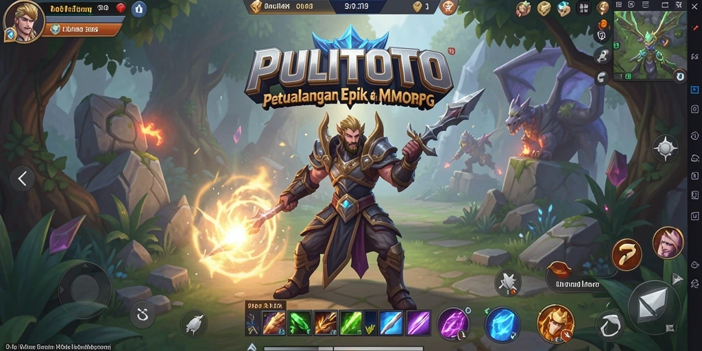 Screenshot PULITOTO menampilkan aksi pertarungan epik di dunia MMORPG.