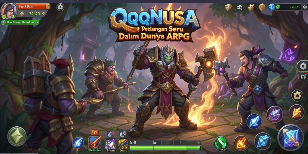 Screenshot menampilkan aksi pertarungan seru di dalam game ARPG QQNUSA.
