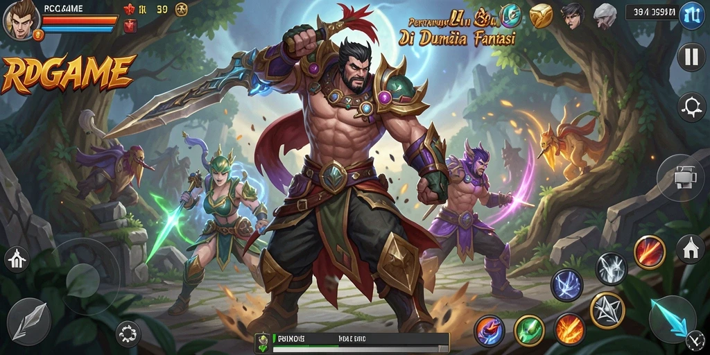 Screenshot RPGAME menampilkan aksi pertarungan yang mendebarkan dan grafis yang menawan.