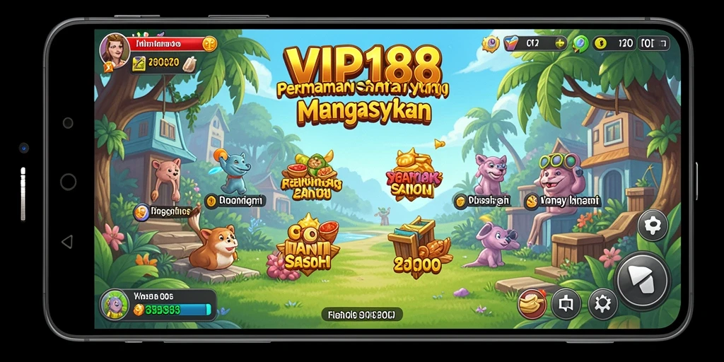 Tampilan gameplay VIP188 yang ceria dan menarik.